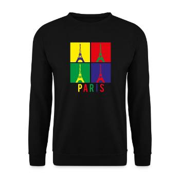 Pop Art Paris - Sweat-shirt Unisexe - noir - Devant - Alina (178cm) & Michal (187cm)