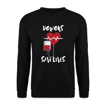 Blood donor - Unisex Sweatshirt - black - Front - Alina (178cm) & Michal (187cm)