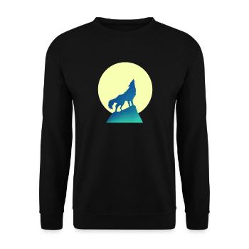 Wolf Moon Silhouette - Unisex Sweatshirt - black - Front - Alina (178cm) & Michal (187cm)