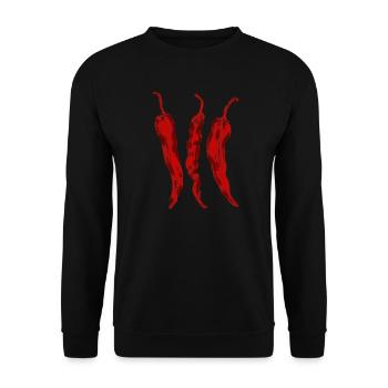 Chilli Peppers - Unisex Sweatshirt - black - Front - Alina (178cm) & Michal (187cm)