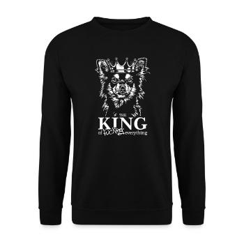 CHIHUAHUA King Hundespruch Hunde Wilsigns - Unisex Pullover - Schwarz - Vorne - Alina (178cm) & Michal (187cm)