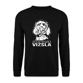 Wirehaired Vizsla life is better Dogs Wilsigns - Unisex Sweatshirt - black - Front - Alina (178cm) & Michal (187cm)