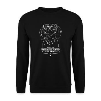 Bavarian Mountain Scent Hound Dad Hunde Wilsigns - Unisex Pullover - Schwarz - Vorne - Alina (178cm) & Michal (187cm)