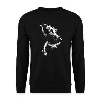 Irish Wolfhound Silhouette Dog Greyhound Wilsigns - Unisex Sweatshirt - black - Front - Alina (178cm) & Michal (187cm)