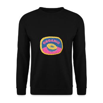 Kiwi Kiwifrucht Organisch Vegan - Unisex Pullover - Schwarz - Vorne - Alina (178cm) & Michal (187cm)