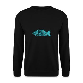 Südharz Merch - Schiedunger Grätenfresser - Unisex Pullover - Schwarz - Vorne - Alina (178cm) & Michal (187cm)
