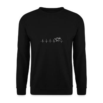 Heartbeat Wheelbarrow Garden Gardening Gardener - Unisex Sweatshirt - black - Front - Alina (178cm) & Michal (187cm)