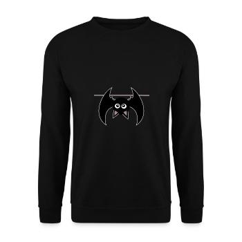 Halloween T-shirt Bat Spooky cute Shirt - Unisex Sweatshirt - black - Front - Alina (178cm) & Michal (187cm)