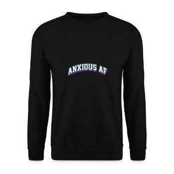 anxious af Design for a podcast lover - Unisex Sweatshirt - black - Front - Alina (178cm) & Michal (187cm)