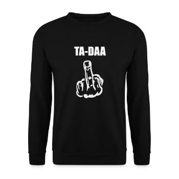 Ta-Daa middle finger stinky finger gift idea - Unisex Sweatshirt - black - Front - Alina (178cm) & Michal (187cm)