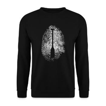 Paddle fingerprint passion water sports - Unisex Sweatshirt - black - Front - Alina (178cm) & Michal (187cm)