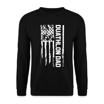 I Love Duathlon Gift - Unisex Sweatshirt - black - Front - Alina (178cm) & Michal (187cm)