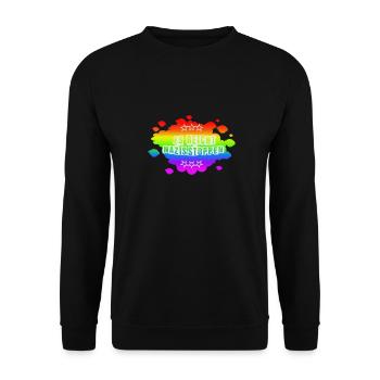 AfD stoppen gegen rechts Demokratie verteidigen - Unisex Pullover - Schwarz - Vorne - Alina (178cm) & Michal (187cm)