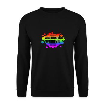 AfD stoppen gegen rechts Demokratie verteidigen - Unisex Pullover - Schwarz - Vorne - Alina (178cm) & Michal (187cm)