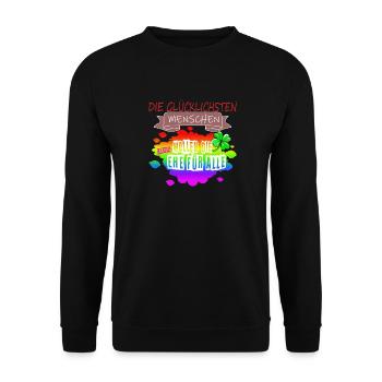 LGBTQ Trans Homosexuell Lesbisch Ehe für alle Bi - Unisex Pullover - Schwarz - Vorne - Alina (178cm) & Michal (187cm)
