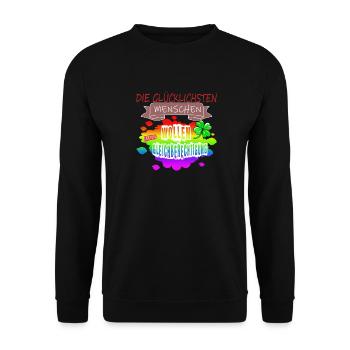 LGBTQ Trans Homosexuell Lesbisch Ehe für alle Bi - Unisex Pullover - Schwarz - Vorne - Alina (178cm) & Michal (187cm)