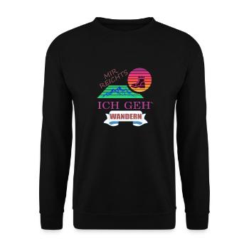 Natur Wandern Berge Gesundheit Glück Stiefel Luft - Unisex Pullover - Schwarz - Vorne - Alina (178cm) & Michal (187cm)