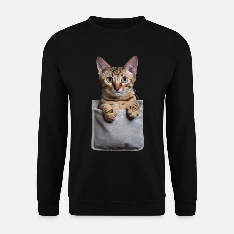 Abessinierkatze in der Tasche Geschenk - Unisex Pullover - Schwarz