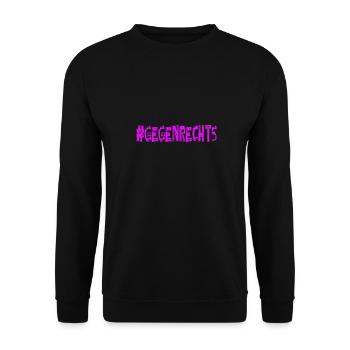 AfD stoppen gegen rechts Demokratie verteidigen - Unisex Pullover - Schwarz - Vorne - Alina (178cm) & Michal (187cm)