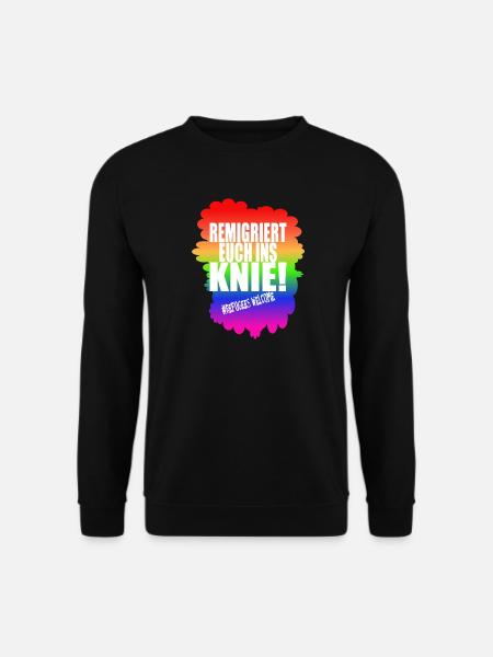 AfD stoppen gegen rechts Demokratie Vielfalt links - Unisex Pullover - Schwarz
