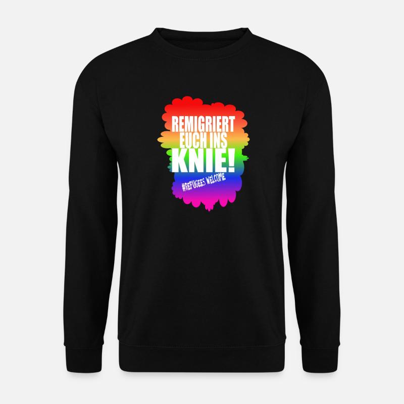 AfD stoppen gegen rechts Demokratie Vielfalt links - Unisex Pullover - Schwarz