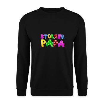 Baby Eltern Kind Geschenk Sprüche Geburt Mama Papa - Unisex Pullover - Schwarz - Vorne - Alina (178cm) & Michal (187cm)