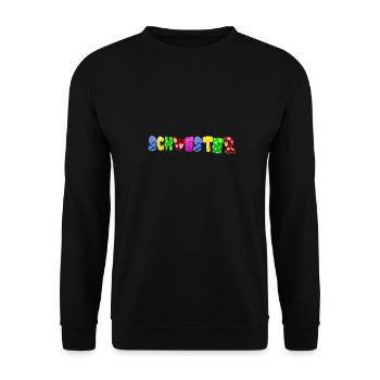 Baby Eltern Kind Geschenk Sprüche Geburt Mama Papa - Unisex Pullover - Schwarz - Vorne - Alina (178cm) & Michal (187cm)