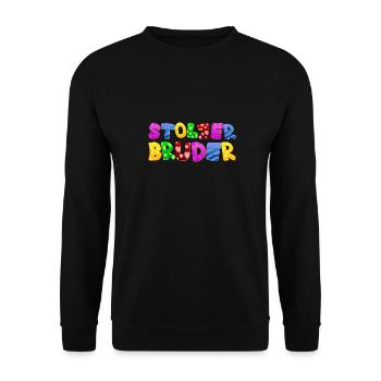 Baby Eltern Kind Geschenk Bruder Geburt Mama Papa - Unisex Pullover - Schwarz - Vorne - Alina (178cm) & Michal (187cm)