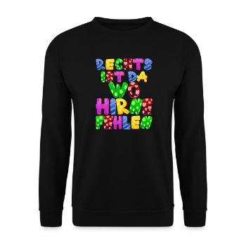 AfD stoppen gegen rechts Demokratie Vielfalt links - Unisex Pullover - Schwarz - Vorne - Alina (178cm) & Michal (187cm)