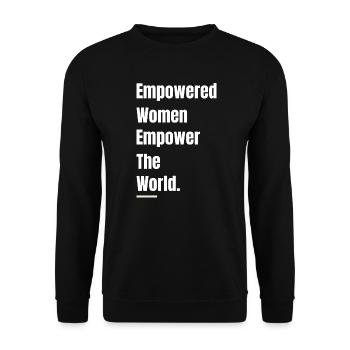Empowered Women Empower The World - Unisex Sweatshirt - black - Front - Alina (178cm) & Michal (187cm)