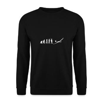 Sailplane Pilot Evolution Flying Glider Aviation - Unisex Pullover - Schwarz - Vorne - Alina (178cm) & Michal (187cm)