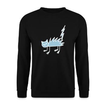 Cat Halloween Zombie Undead Lightning Gift Funny - Unisex Sweatshirt - black - Front - Alina (178cm) & Michal (187cm)