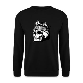 King Skull - Unisex Sweatshirt - black - Front - Alina (178cm) & Michal (187cm)