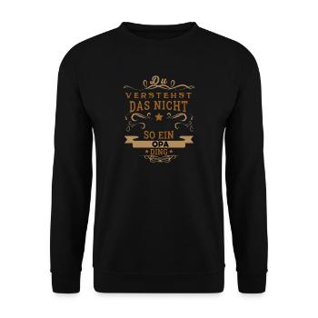 Opa - Unisex Pullover - Schwarz - Vorne - Alina (178cm) & Michal (187cm)