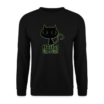 Hello! I'ma cat! - Unisex Sweatshirt - black - Front - Alina (178cm) & Michal (187cm)