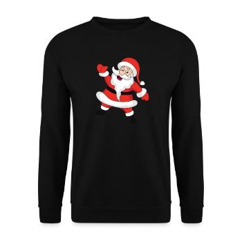 Noël Noël Père Noël Père Noël - Sweat-shirt Unisexe - noir - Devant - Alina (178cm) & Michal (187cm)