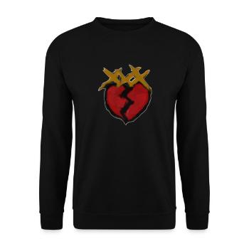 xxxtentacion broken heart - Unisex Pullover - Schwarz - Vorne - Alina (178cm) & Michal (187cm)