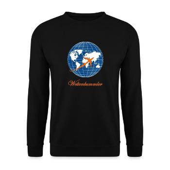 Weltenbummler - Geschenk Reise - Unisex Pullover - Schwarz - Vorne - Alina (178cm) & Michal (187cm)
