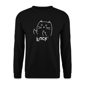Cat Fuck off Cat Angry cat lover - Unisex Sweatshirt - black - Front - Alina (178cm) & Michal (187cm)