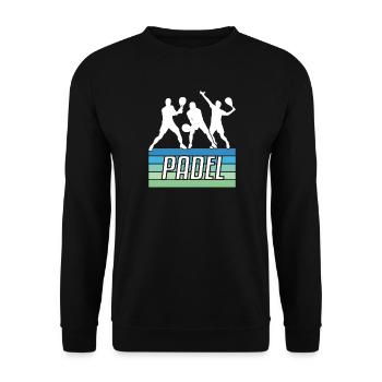 Padel Padelspieler Padeltennis Paddle Padeltrainer - Unisex Pullover - Schwarz - Vorne - Alina (178cm) & Michal (187cm)