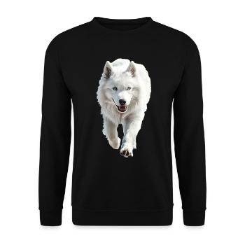 Samojede - Unisex Pullover - Schwarz - Vorne - Alina (178cm) & Michal (187cm)