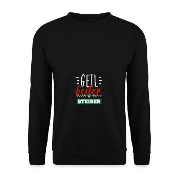 Geil Geiler Steirer - Unisex Pullover - Schwarz - Vorne - Alina (178cm) & Michal (187cm)