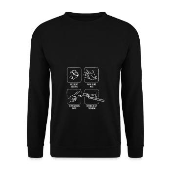 Ciseaux Rock Paper Rien ne vaut le trombone - Sweat-shirt Unisexe - noir - Devant - Alina (178cm) & Michal (187cm)