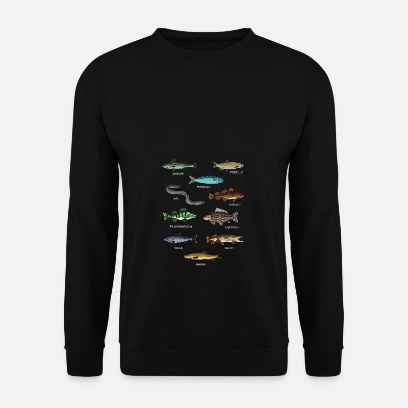 Arten von Fischen - Unisex Pullover - Schwarz