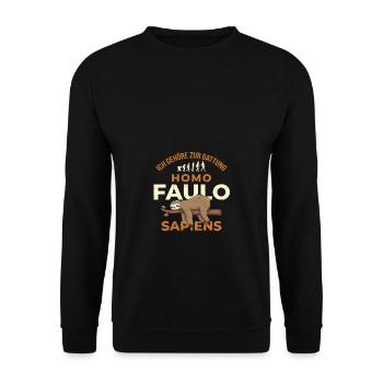 Homo Faulo Sapiens - Unisex Pullover - Schwarz - Vorne - Alina (178cm) & Michal (187cm)