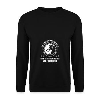 Ja das ist mein Sheltie - Unisex Pullover - Schwarz - Vorne - Alina (178cm) & Michal (187cm)