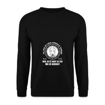 Ja das ist mein Airedale Terrier - Unisex Pullover - Schwarz - Vorne - Alina (178cm) & Michal (187cm)