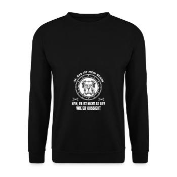 Ja das ist mein Boxer - Unisex Pullover - Schwarz - Vorne - Alina (178cm) & Michal (187cm)
