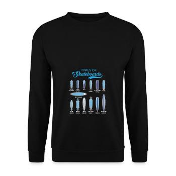 Typen von Skateboards Jungen Design - Unisex Pullover - Schwarz - Vorne - Alina (178cm) & Michal (187cm)