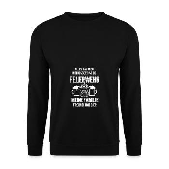 Feuerwehr Bier Familie Freunde - Unisex Pullover - Schwarz - Vorne - Alina (178cm) & Michal (187cm)